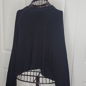 Cotton Candy LA Women's Black Ribbed Knit Cropped Sweater Size L